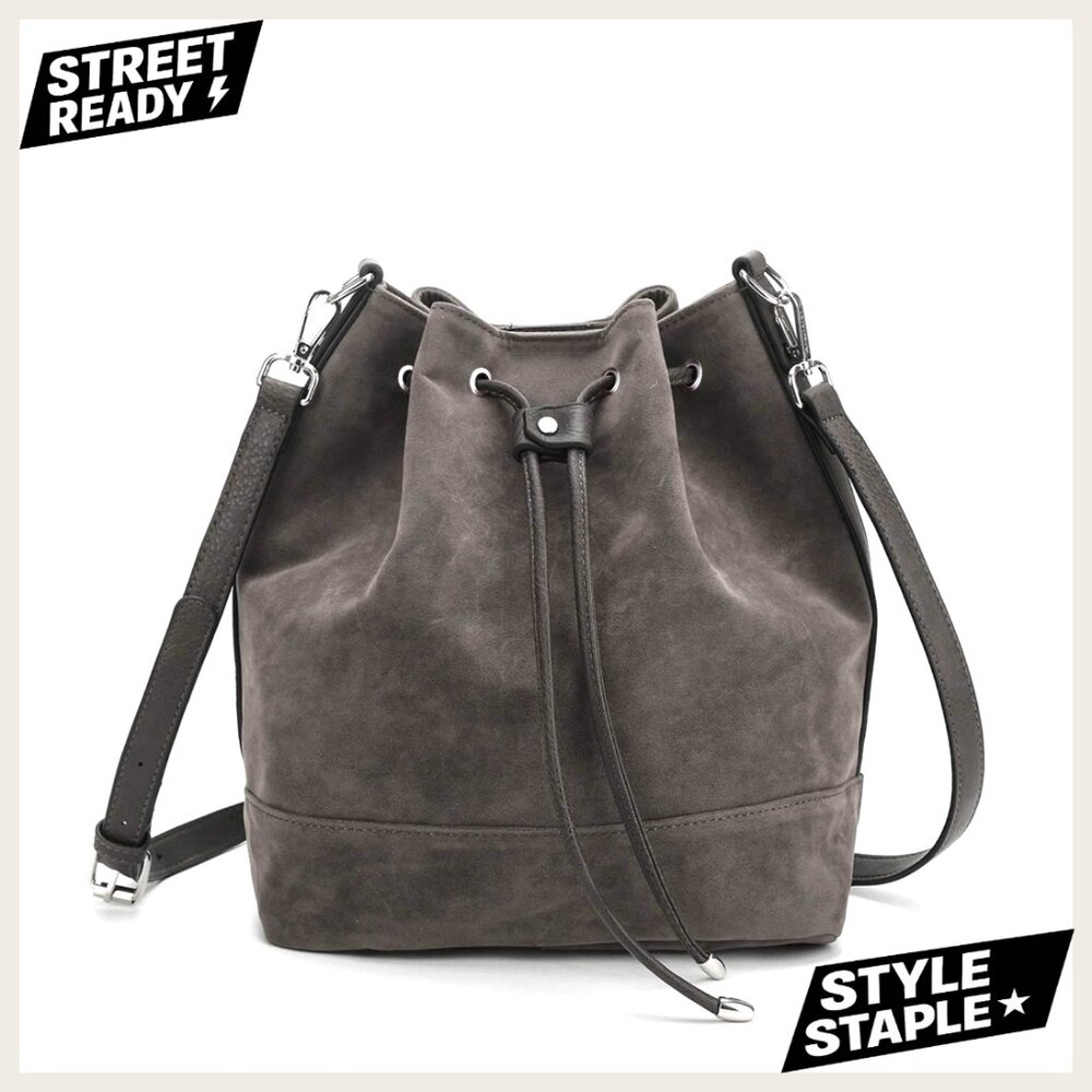 Medium Slouchy Bucket Hobo Bag with Convertible Straps, Fits Tablet